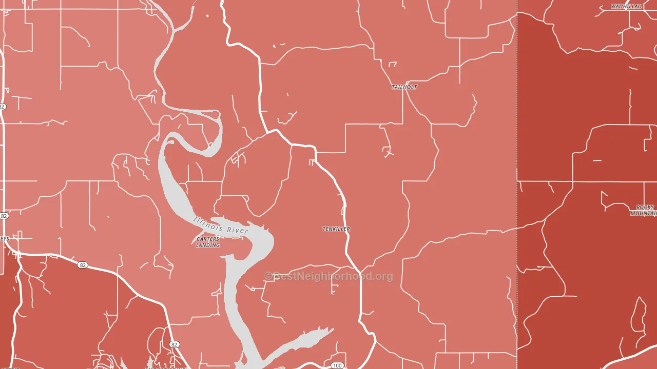 Welling, OK block-group political-lean map