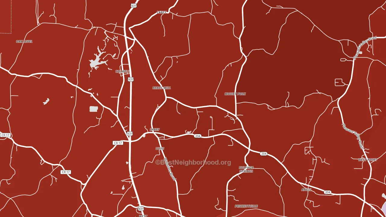 Wellington, AL block-group political-lean map