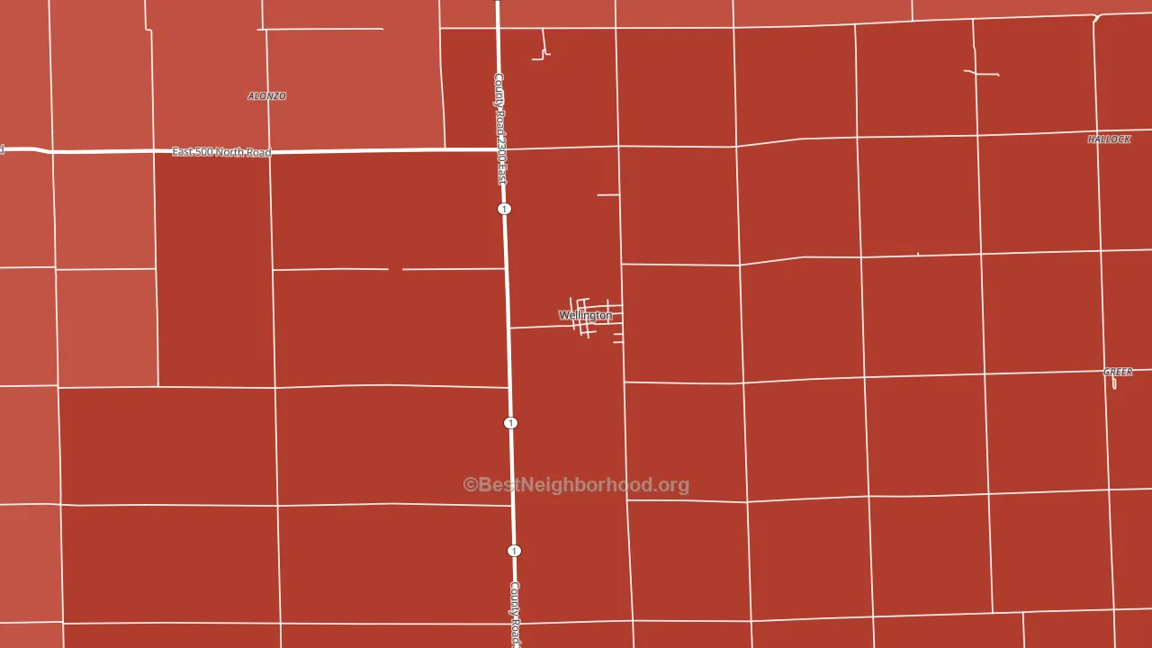 Wellington, IL block-group political-lean map