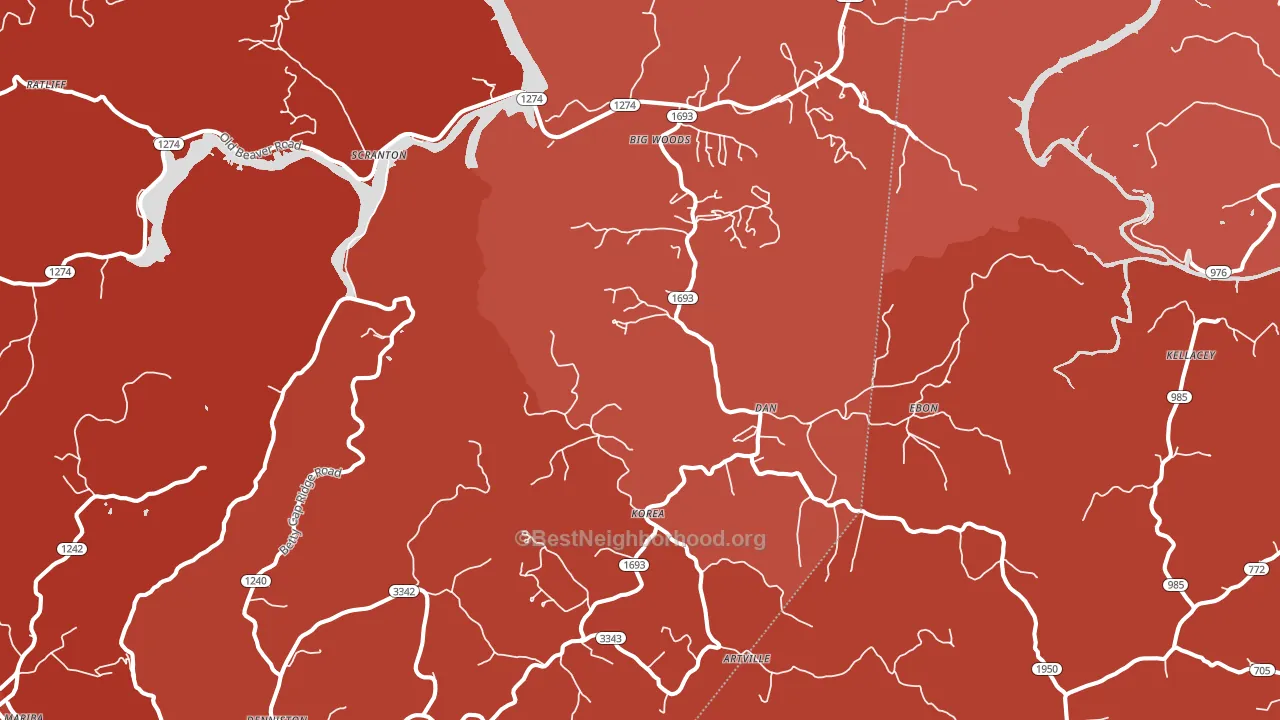 Wellington, KY block-group political-lean map