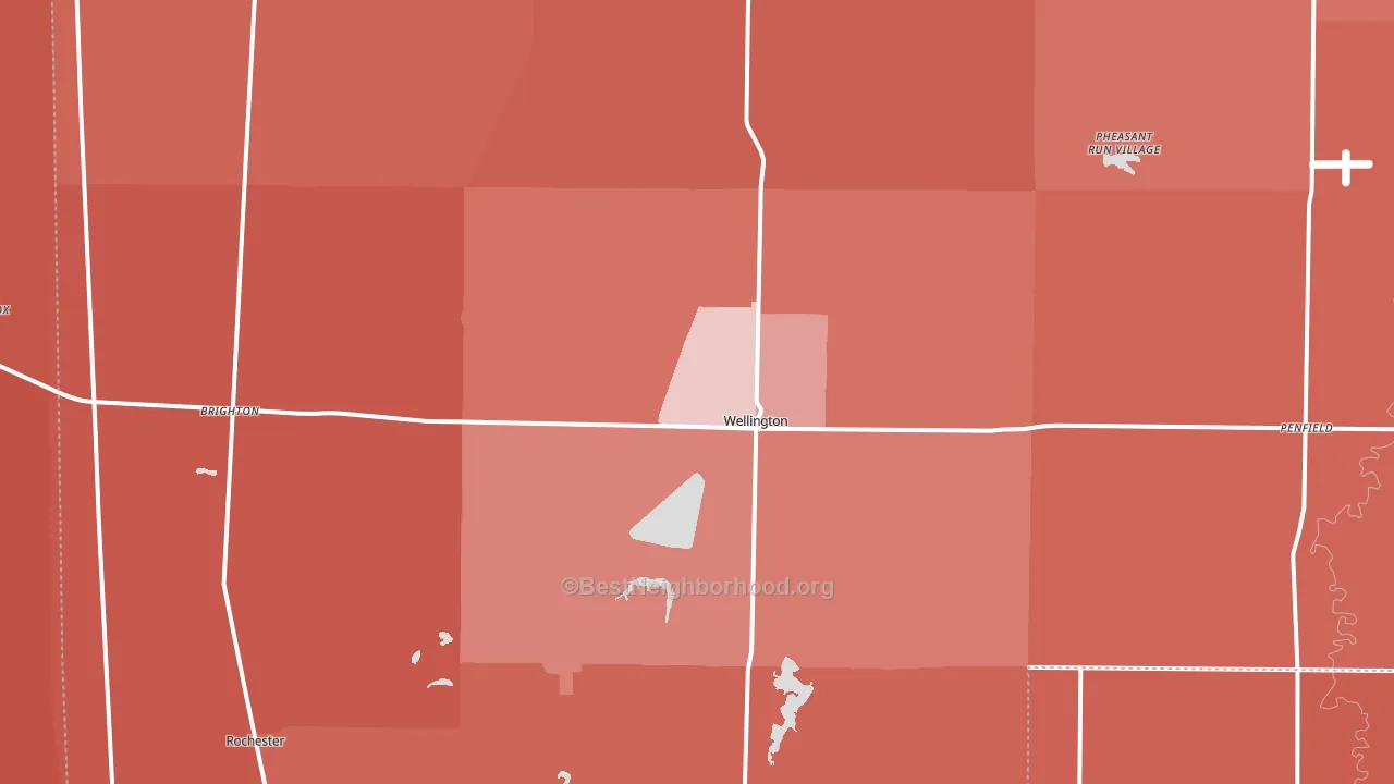 Wellington, OH block-group political-lean map