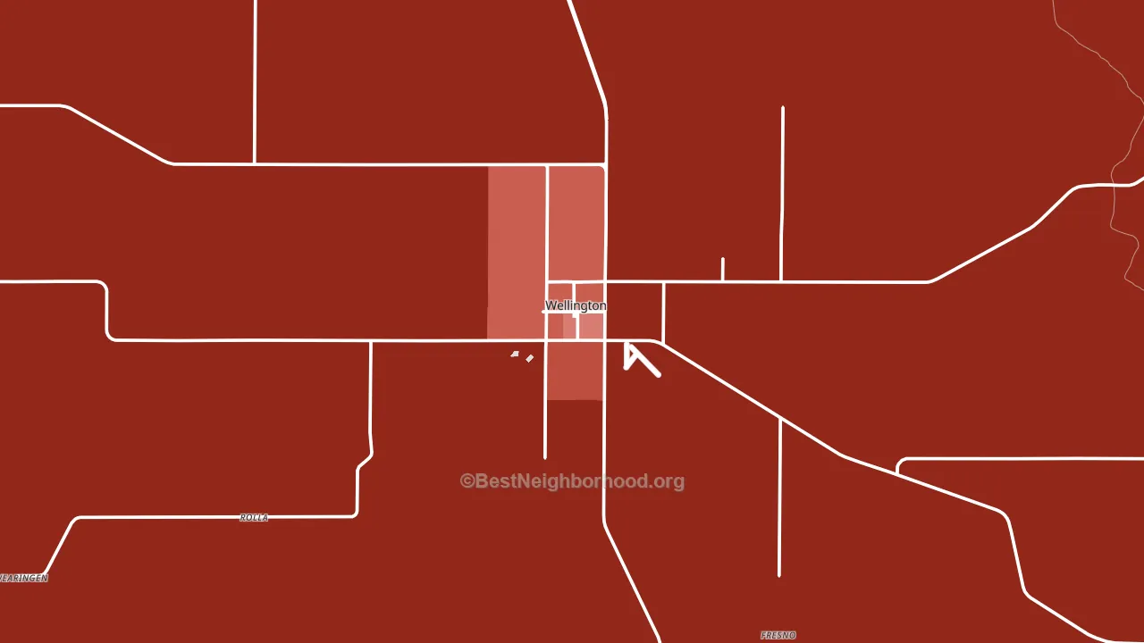 Wellington, TX block-group political-lean map