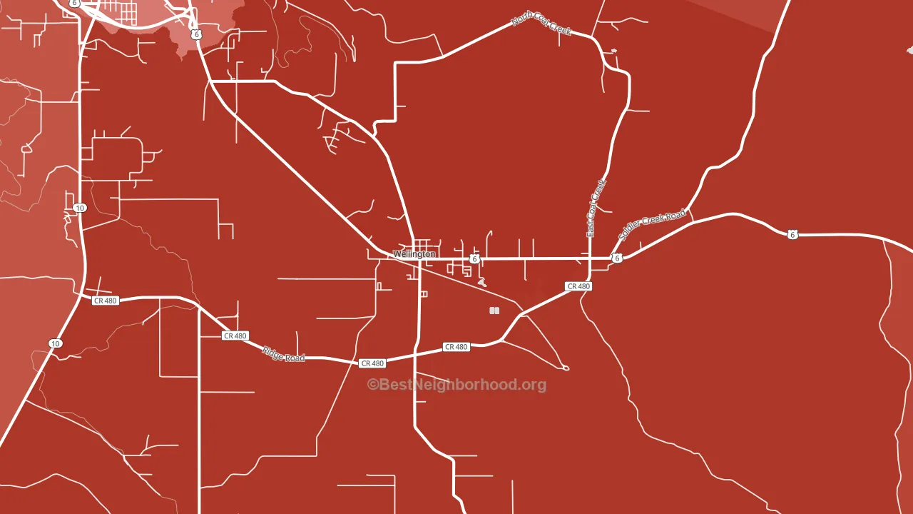 Wellington, UT block-group political-lean map