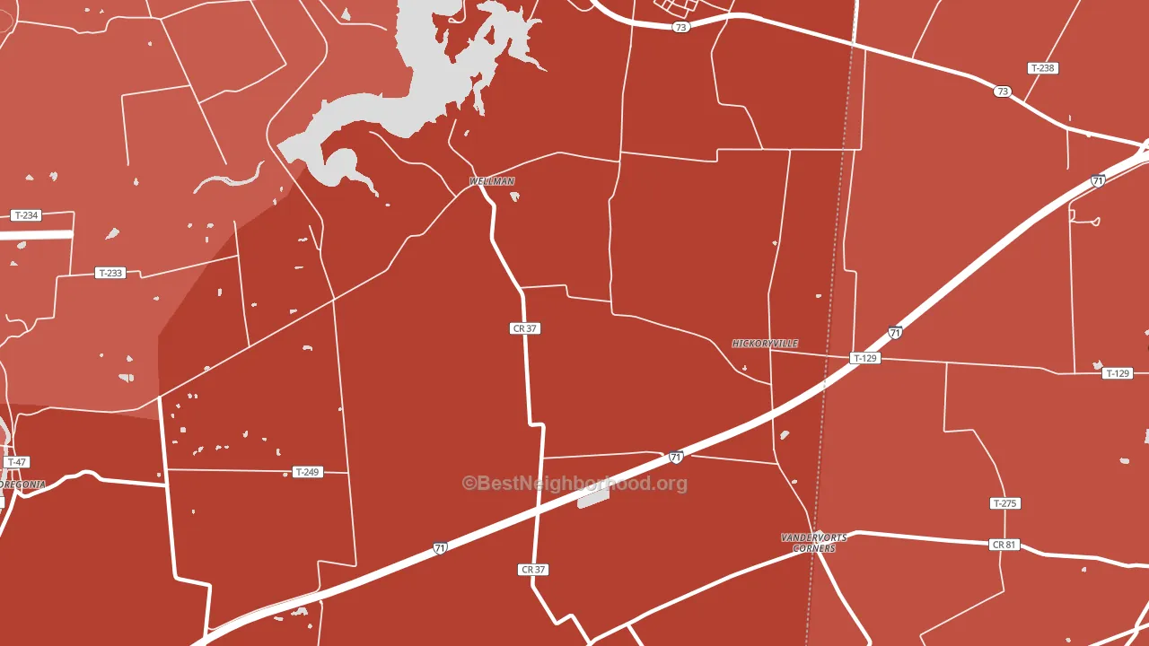 Wellman, OH block-group political-lean map