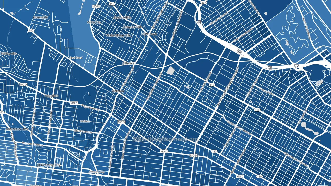 Wells-Goodfellow, St. Louis, MO block-group political-lean map
