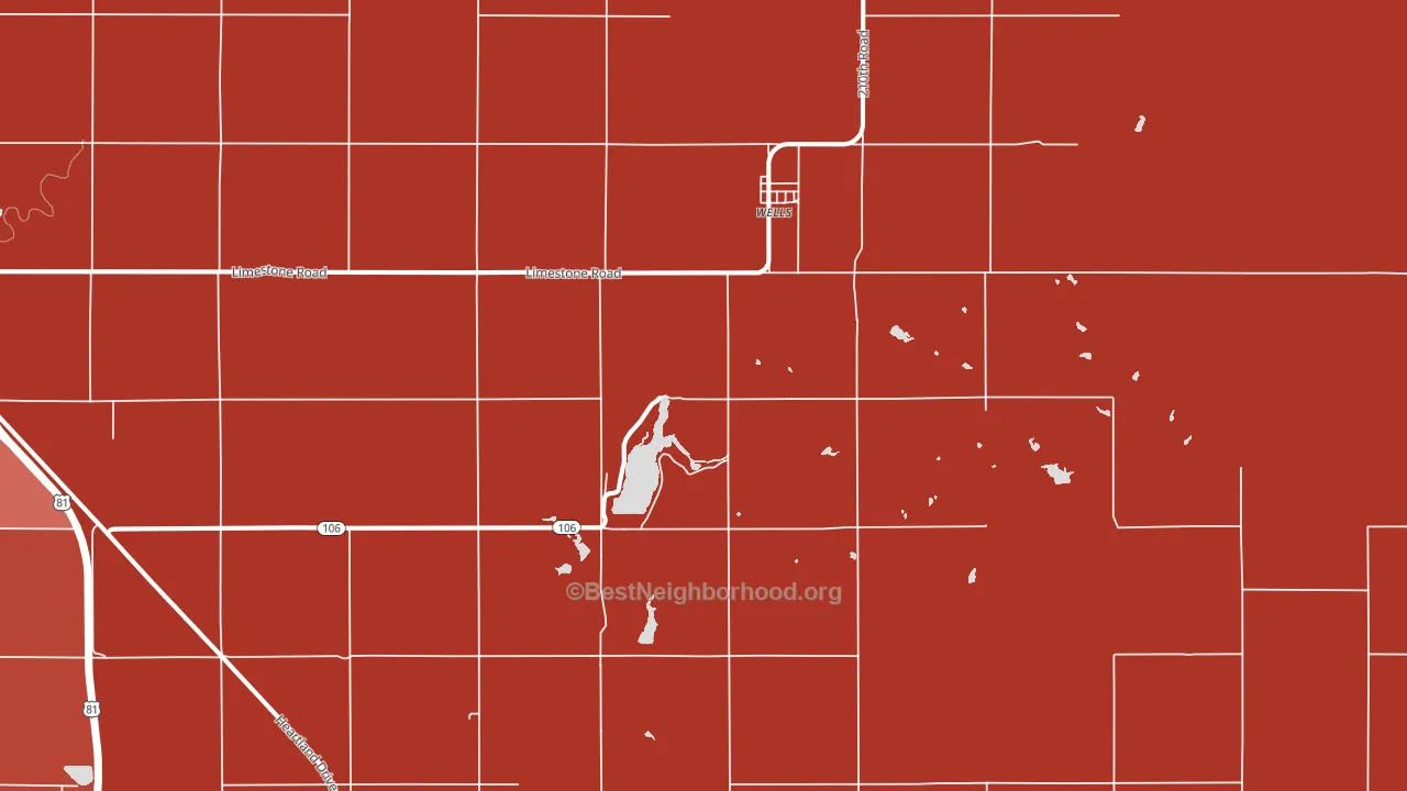 Wells, KS block-group political-lean map