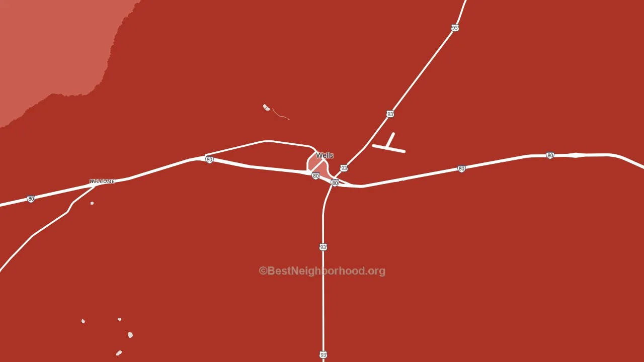 Wells, NV block-group political-lean map