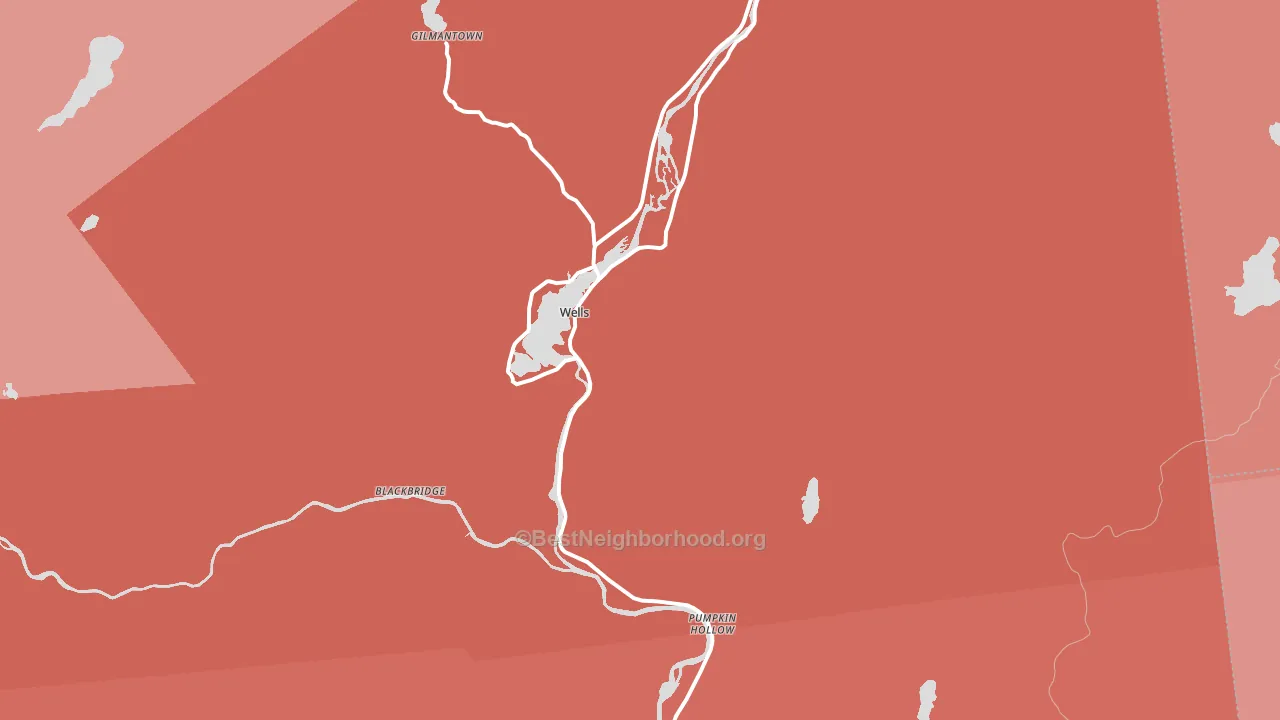 Wells, NY block-group political-lean map