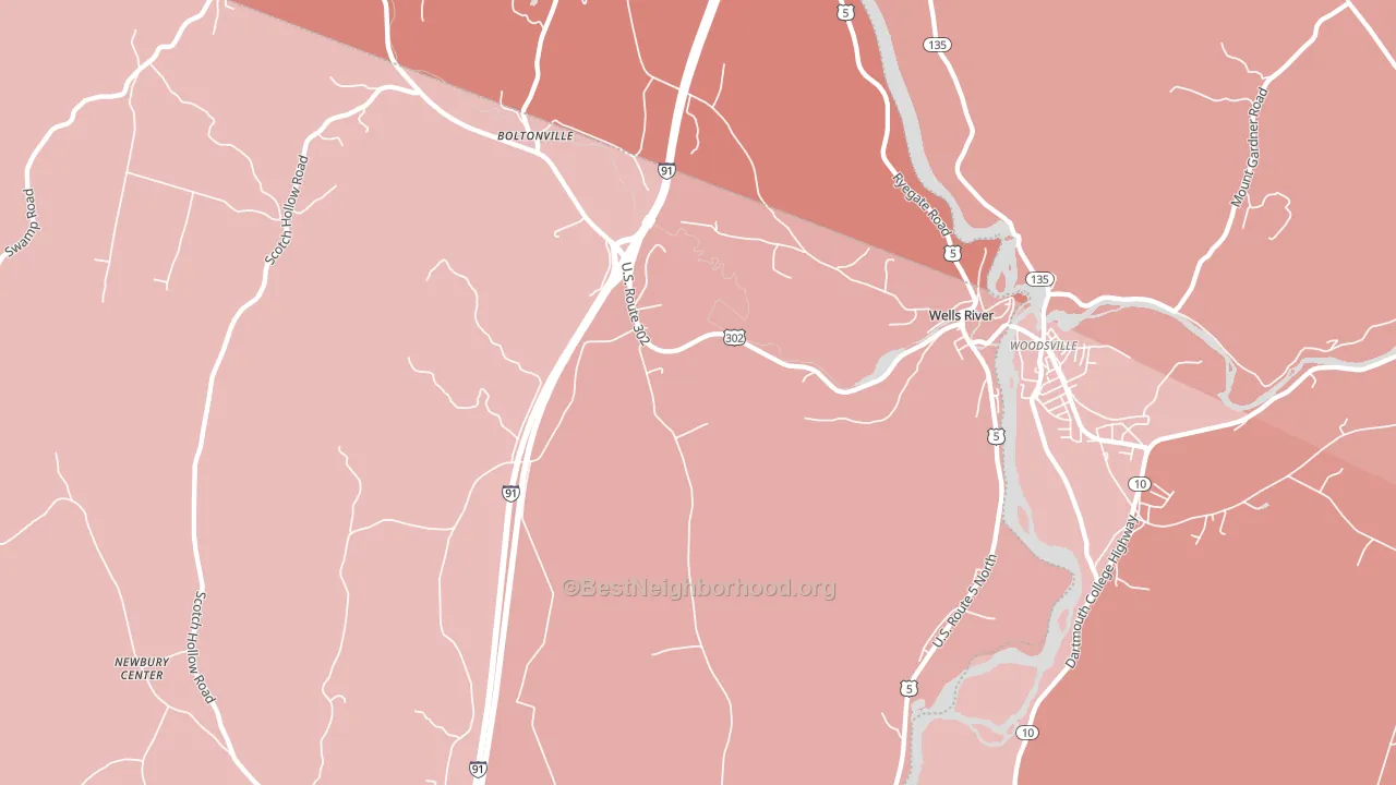 Wells River, VT block-group political-lean map