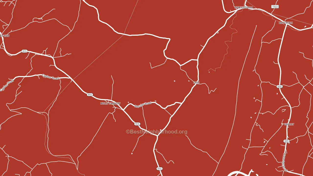 Wells Tannery, PA block-group political-lean map