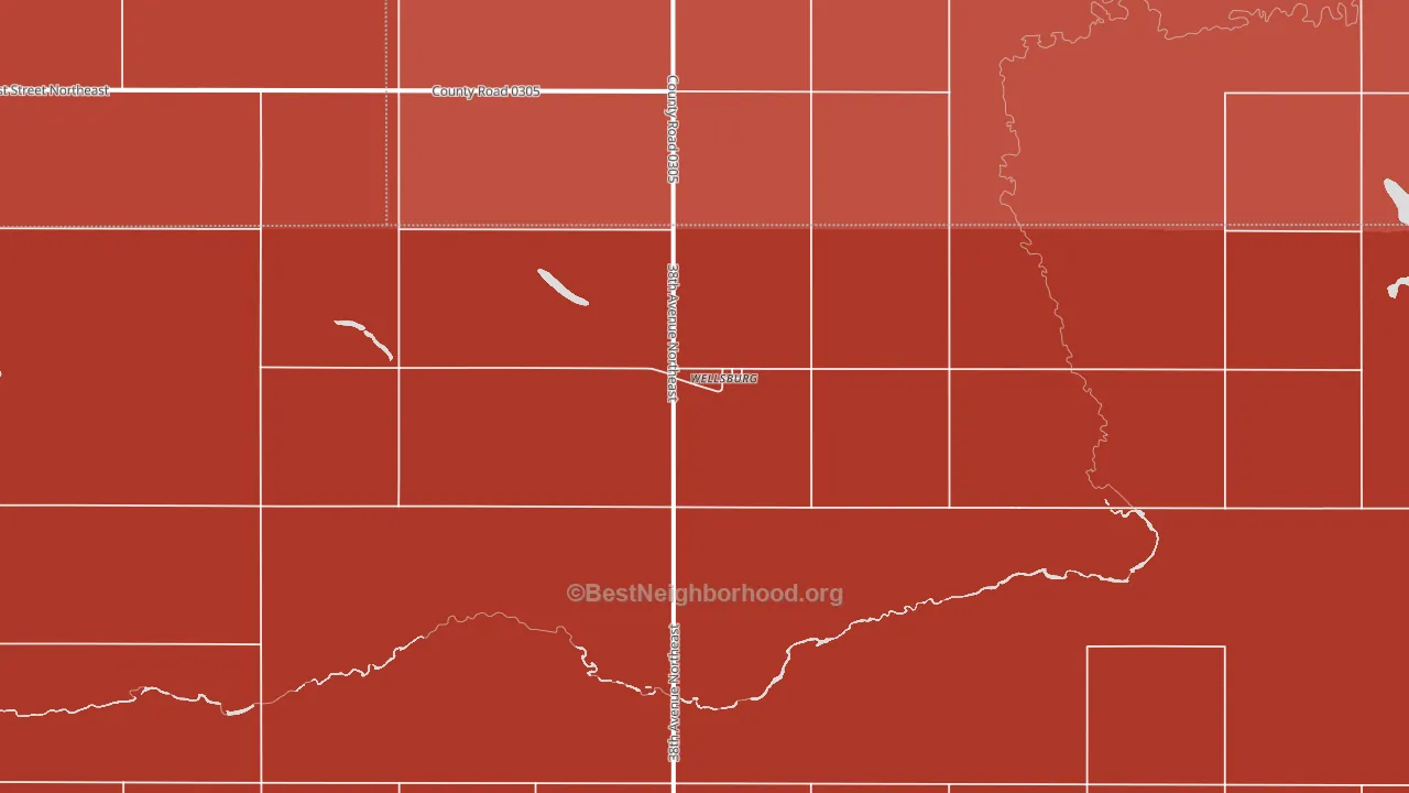 Wellsburg, ND block-group political-lean map