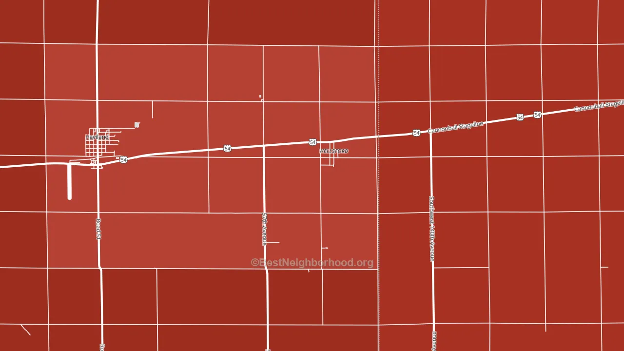 Wellsford, KS block-group political-lean map