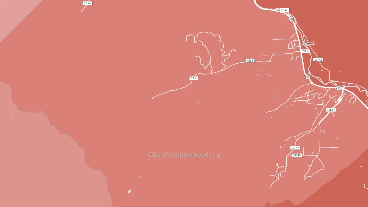Wellsville, CO block-group political-lean map