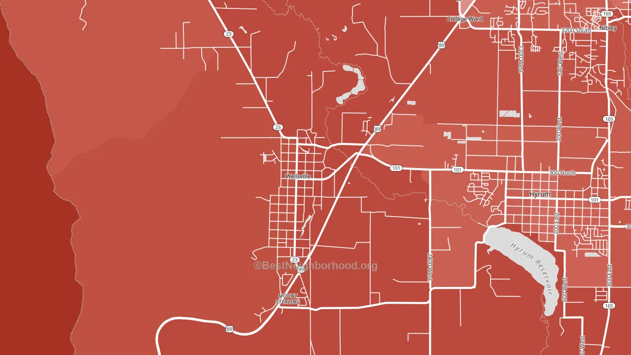 Wellsville, UT block-group political-lean map