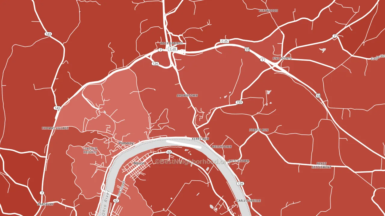 Welshtown, OH block-group political-lean map