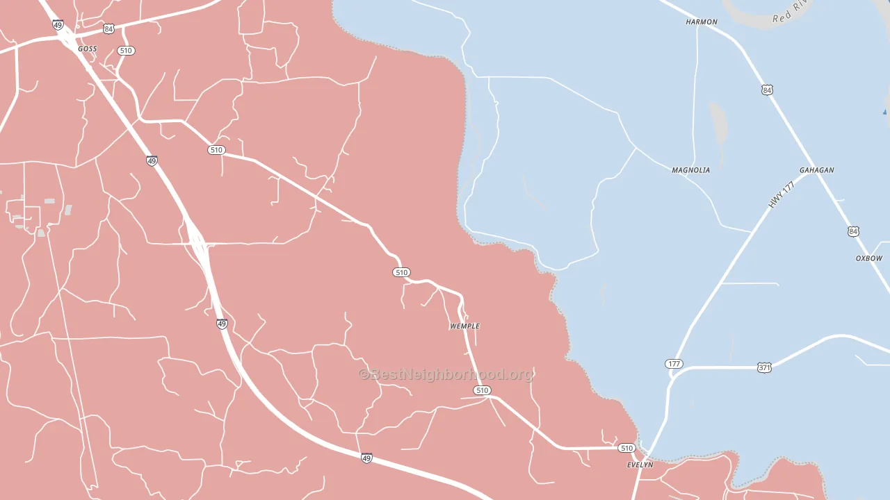 Wemple, LA block-group political-lean map