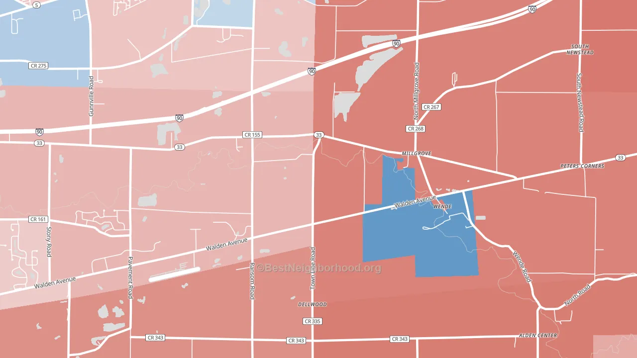Wende, NY block-group political-lean map