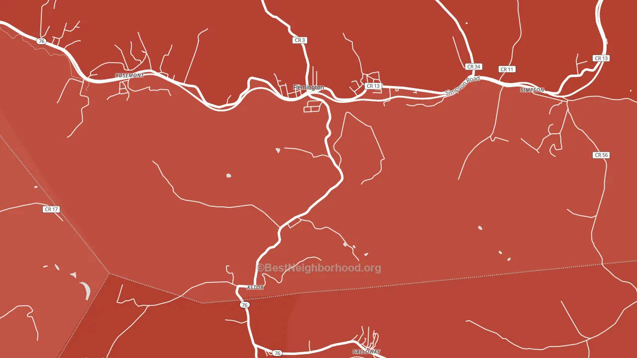 Wendel, WV block-group political-lean map