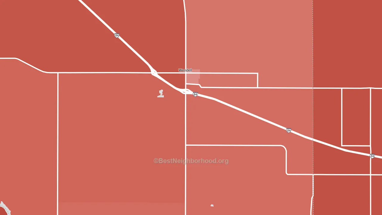 Wendell, ID block-group political-lean map