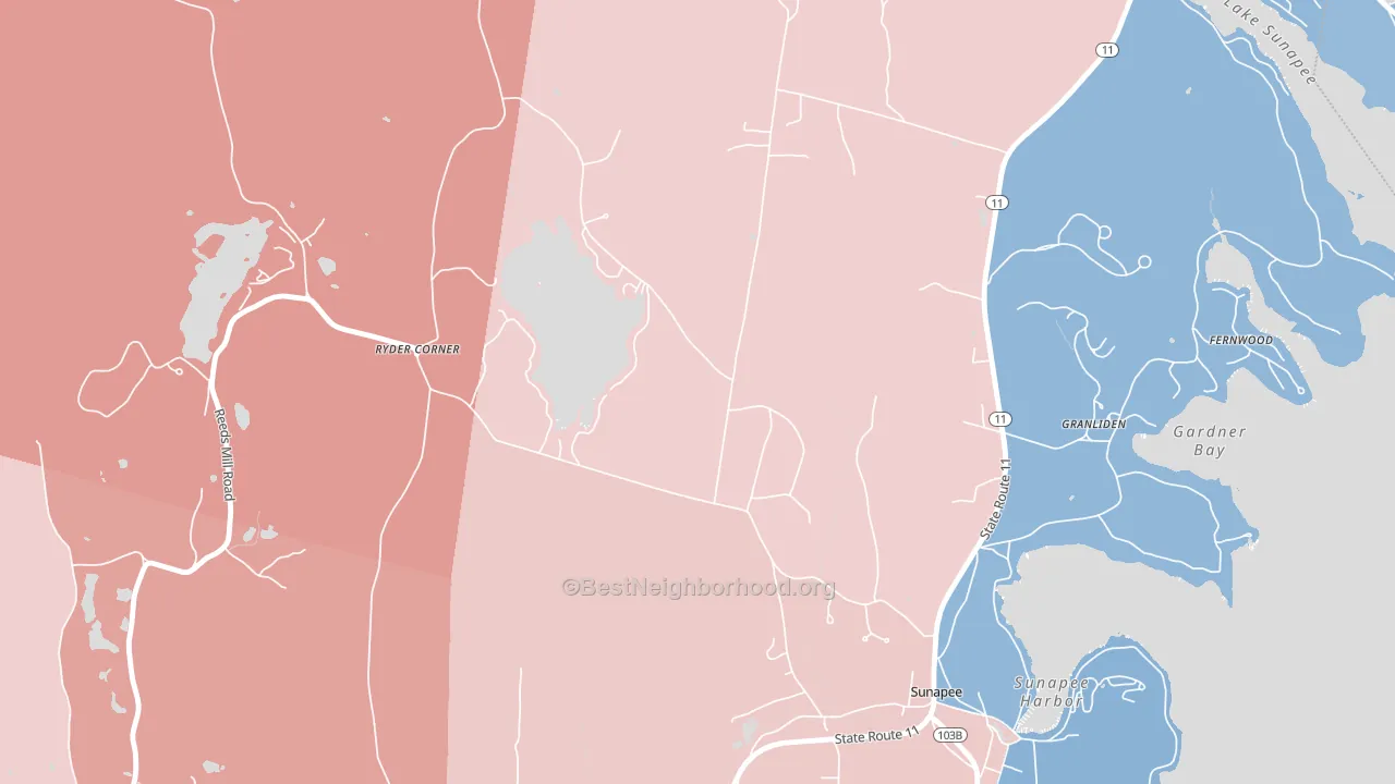 Wendell, NH block-group political-lean map