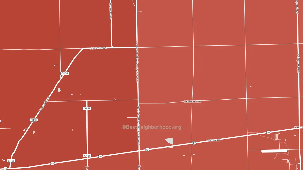 Wengerlawn, OH block-group political-lean map