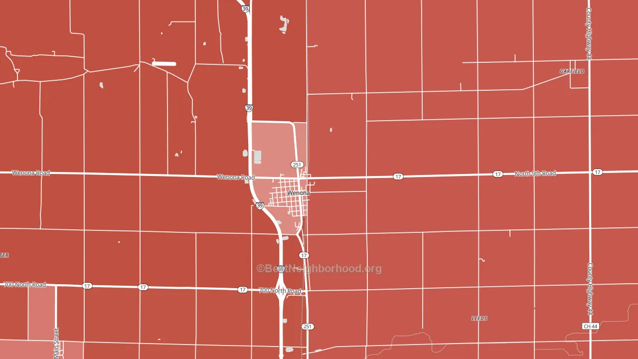 Wenona, IL block-group political-lean map
