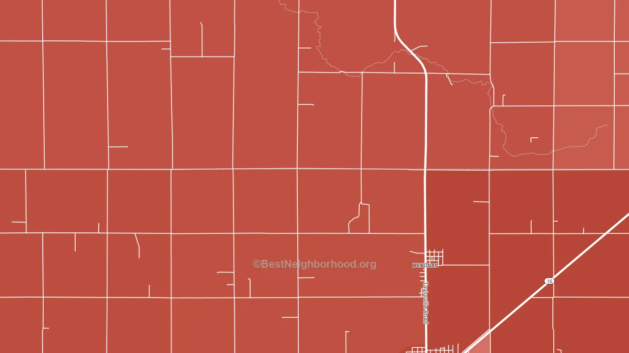 Wenonah, IL block-group political-lean map
