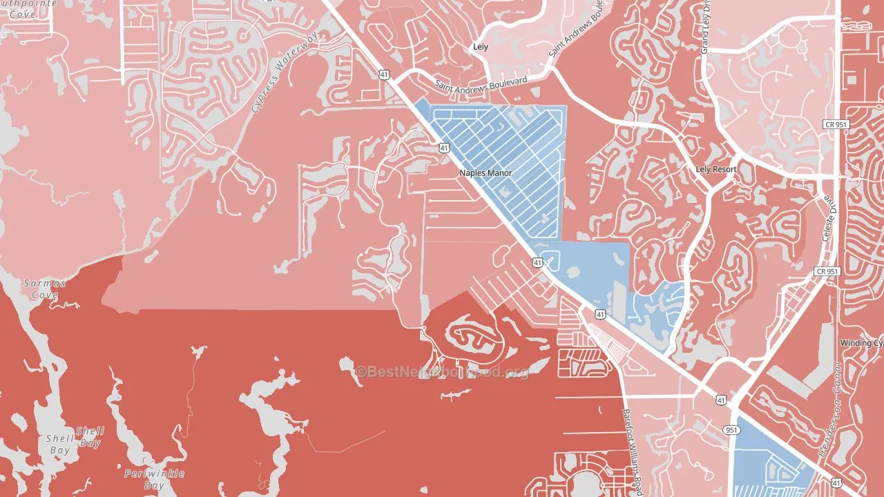 Wentworth Estates, Naples, FL block-group political-lean map
