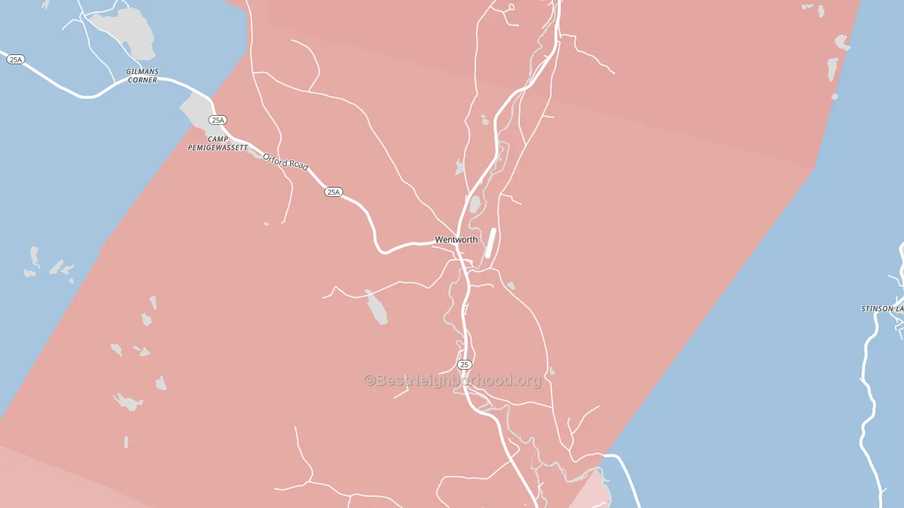 Wentworth, NH block-group political-lean map