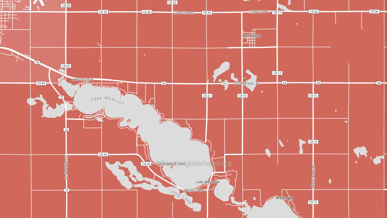 Wentworth, SD block-group political-lean map