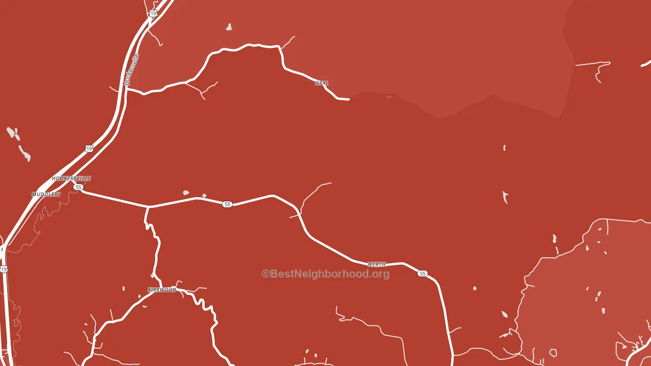 Werth, WV block-group political-lean map