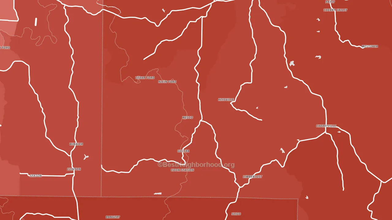 Wesco, MO block-group political-lean map
