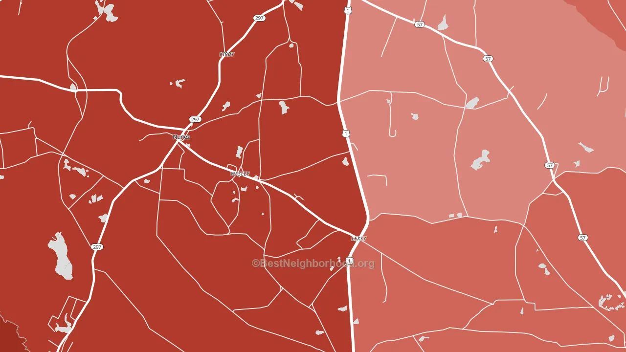 Wesley, GA block-group political-lean map