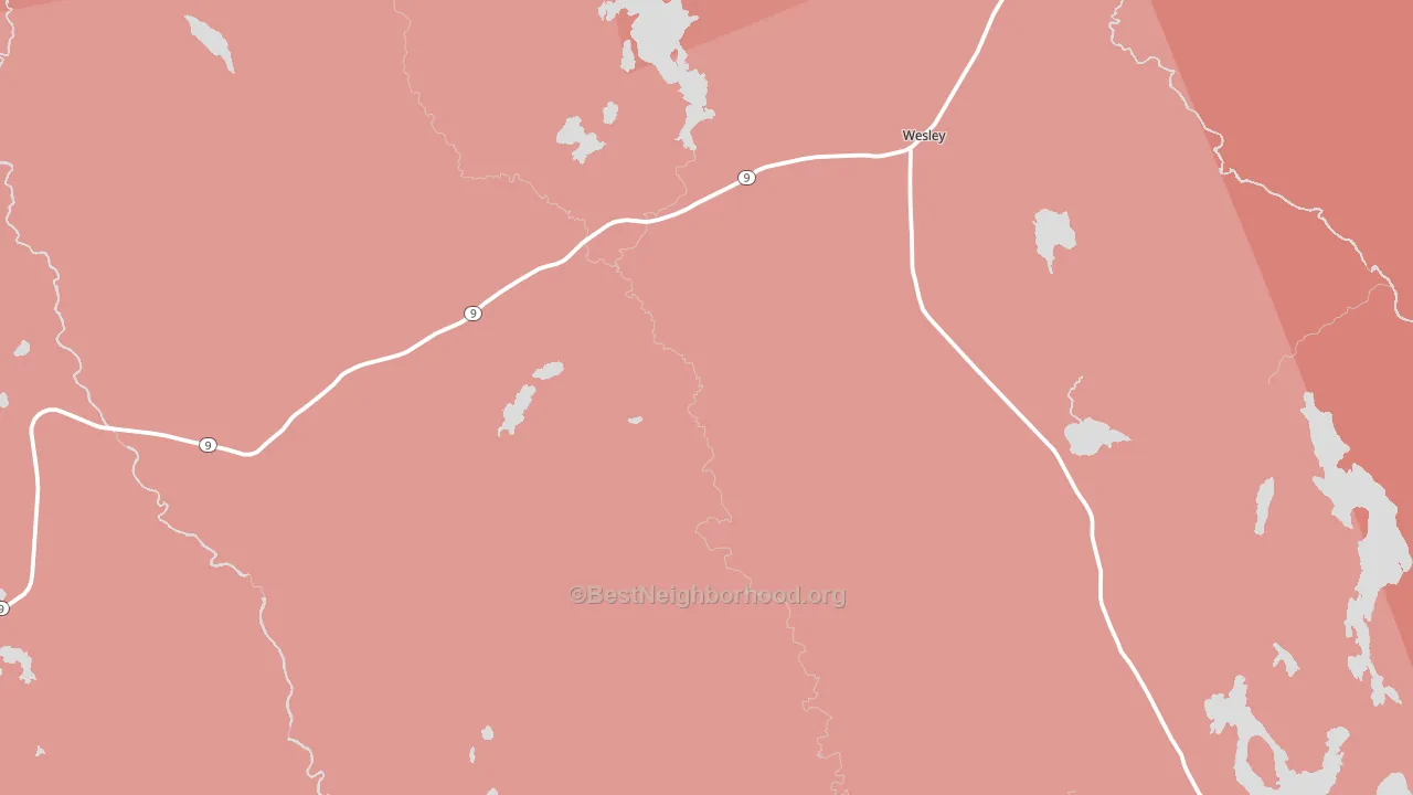 Wesley, ME block-group political-lean map