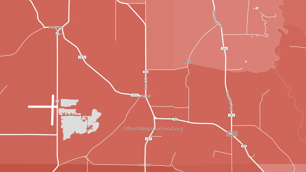 Wesley, NY block-group political-lean map