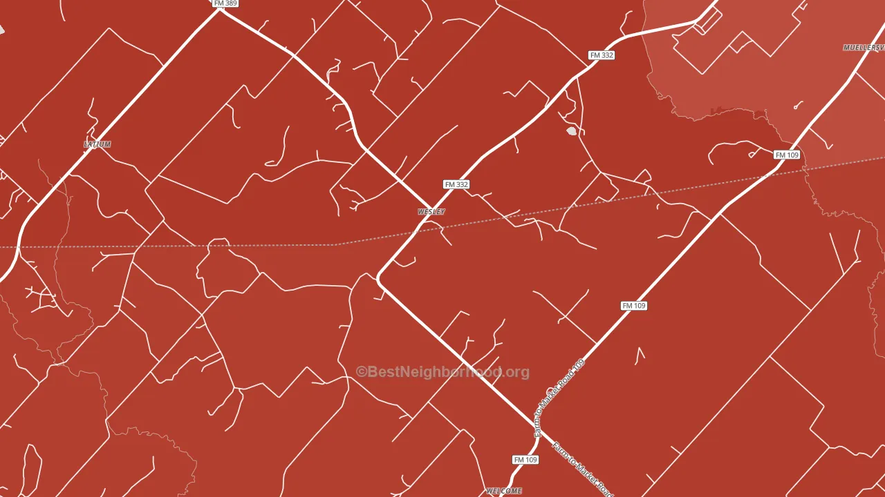 Wesley, TX block-group political-lean map