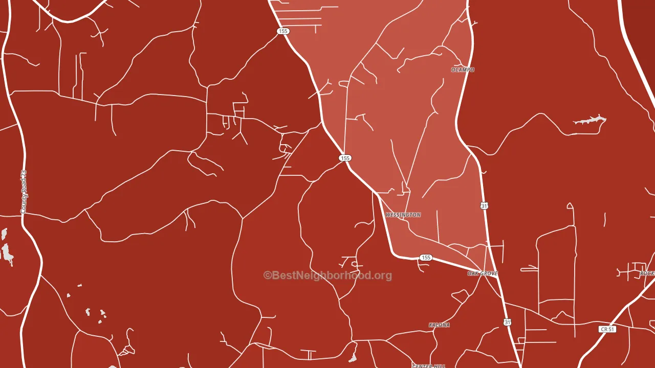Wessington, AL block-group political-lean map