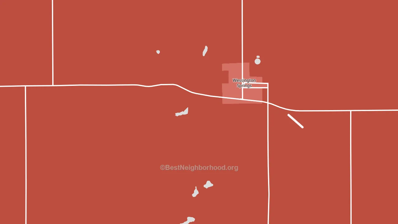 Wessington Springs, SD block-group political-lean map