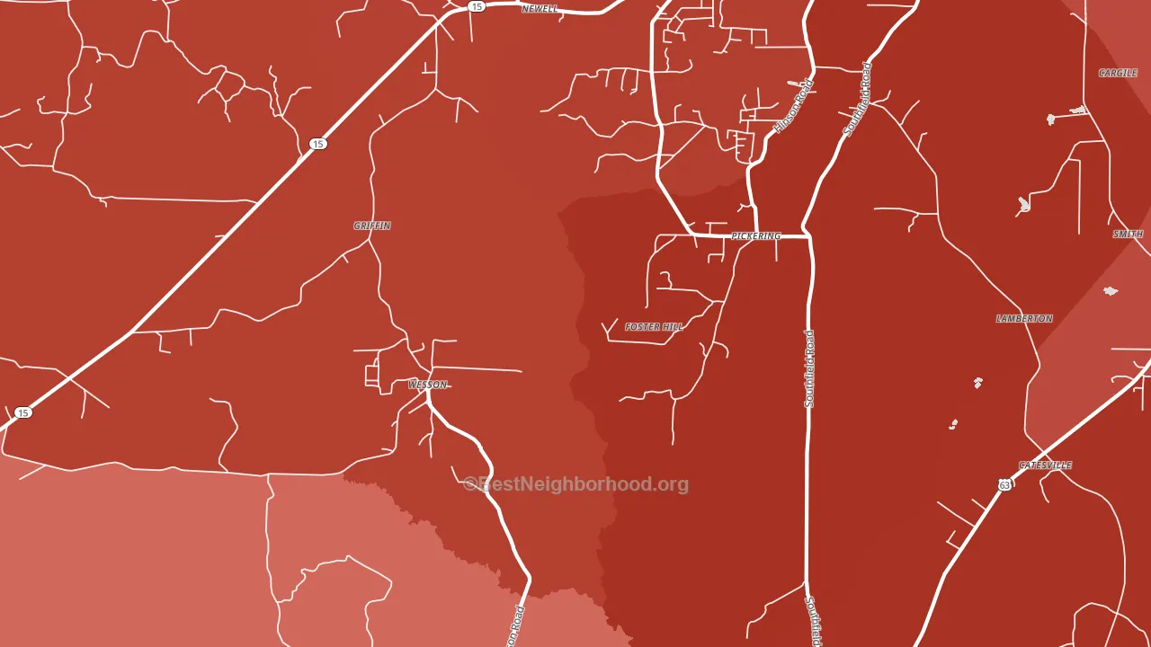 Wesson, AR block-group political-lean map