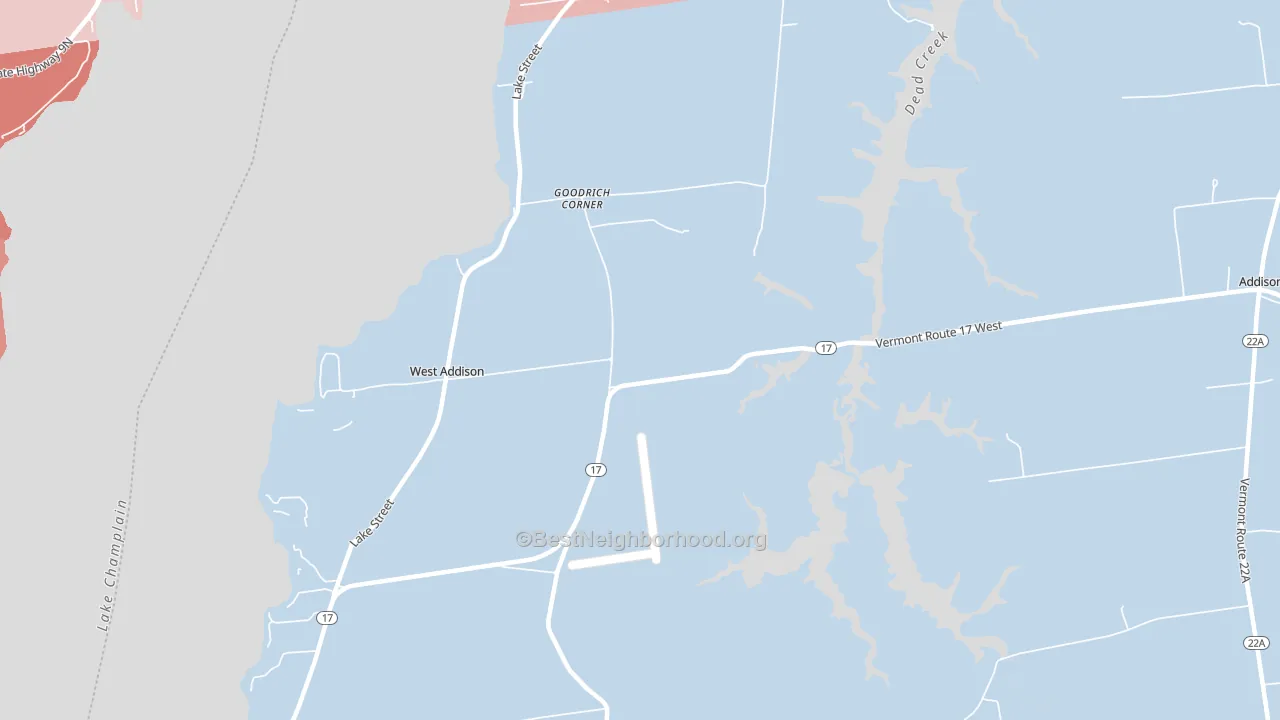 West Addison, VT block-group political-lean map