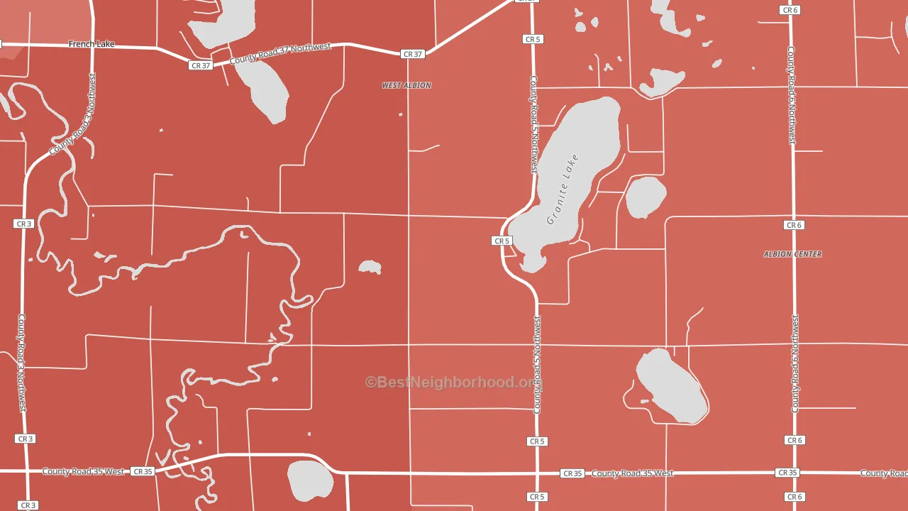 West Albion, MN block-group political-lean map