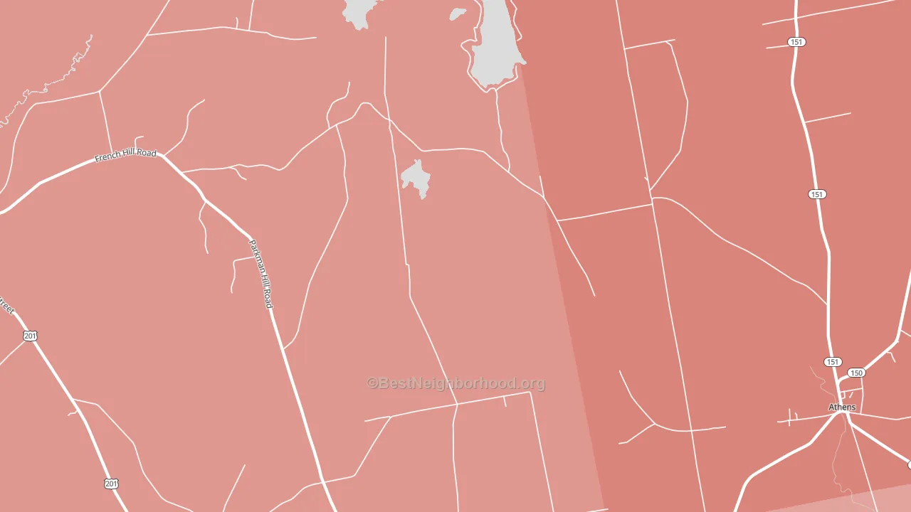 West Athens, ME block-group political-lean map