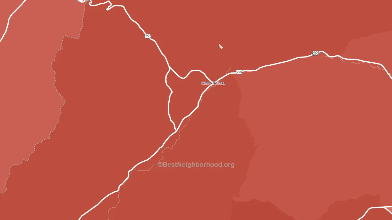 West Augusta, VA block-group political-lean map
