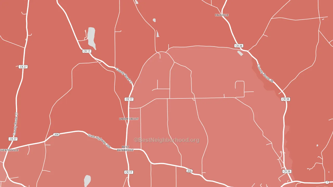 West Bainbridge, NY block-group political-lean map