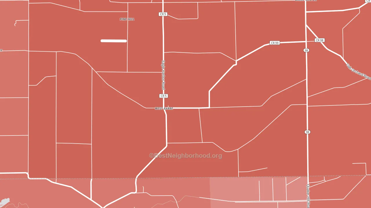 West Barre, NY block-group political-lean map