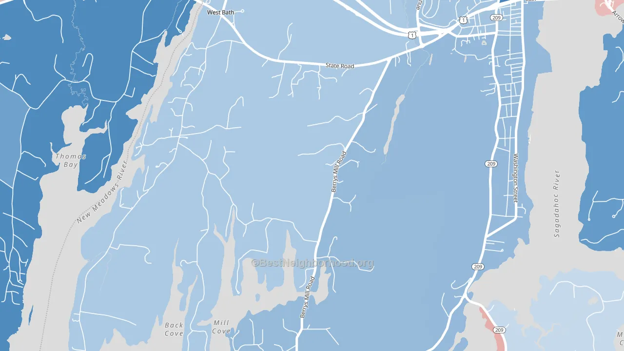 West Bath, ME block-group political-lean map