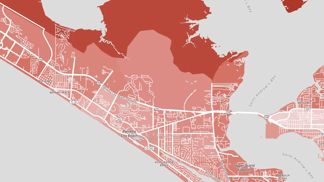 West Bay, FL block-group political-lean map