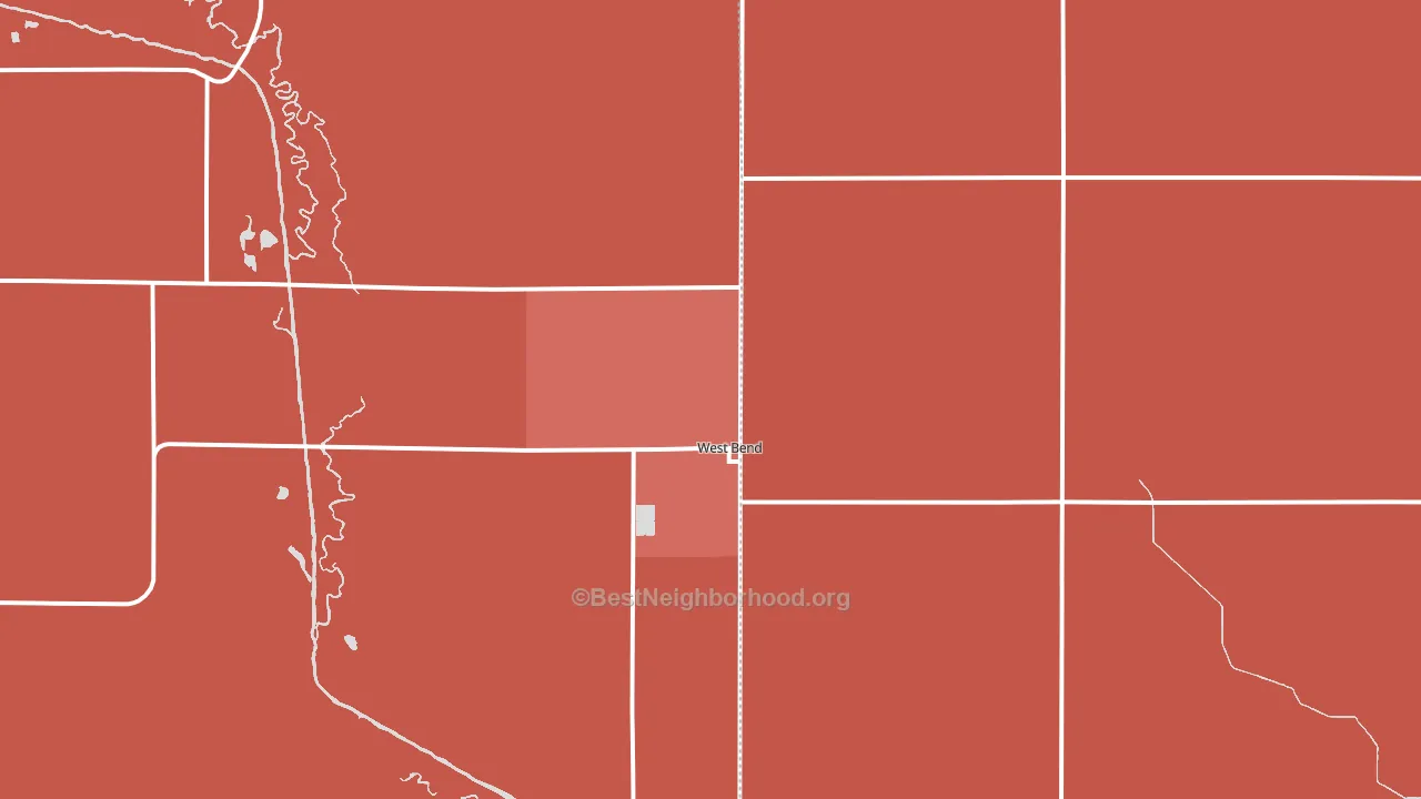 West Bend, IA block-group political-lean map