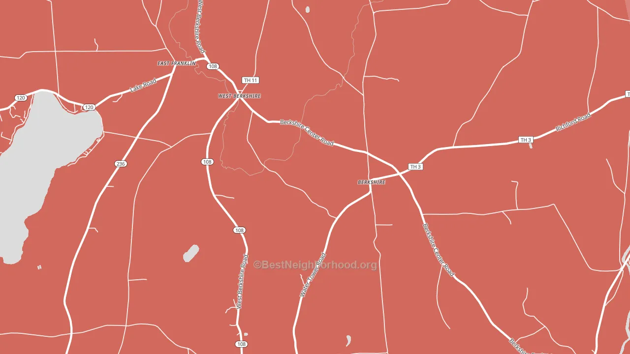 West Berkshire, VT block-group political-lean map