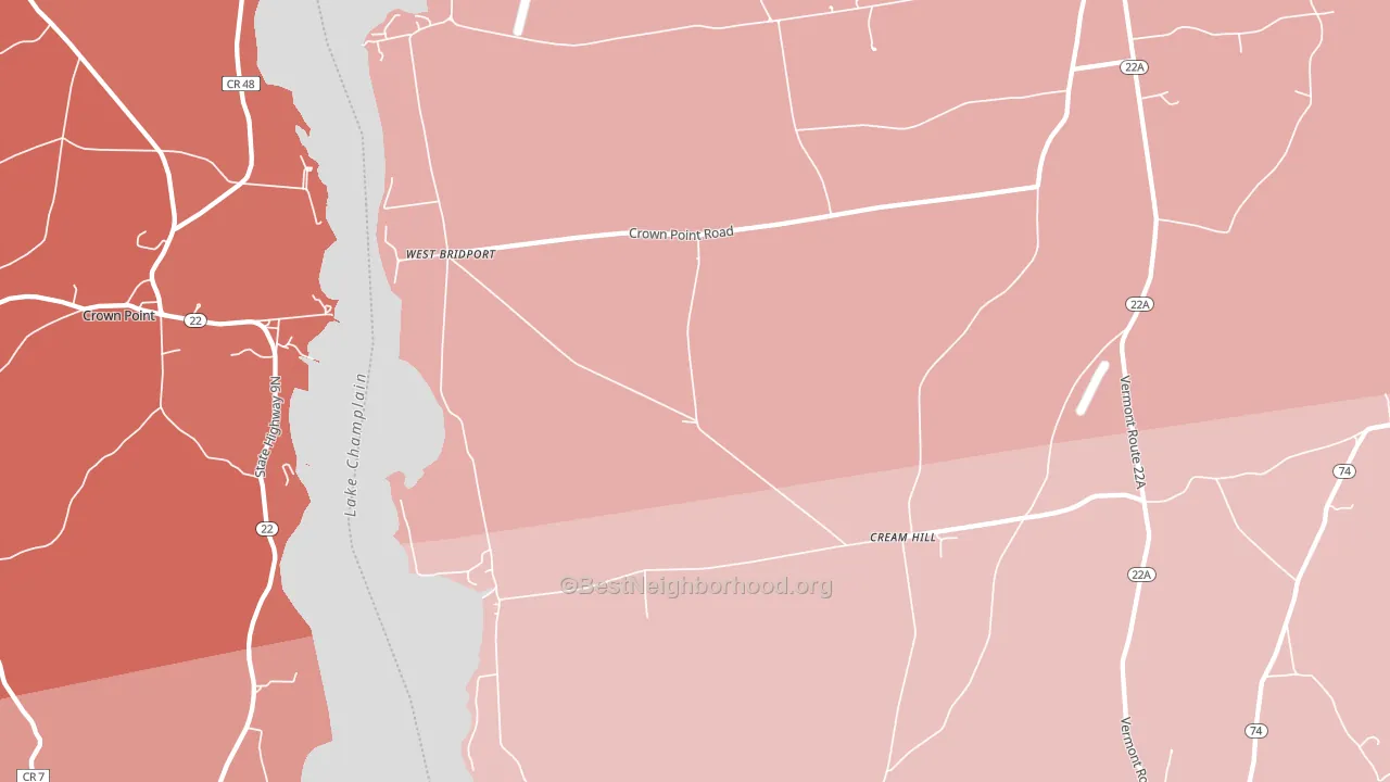 West Bridport, VT block-group political-lean map